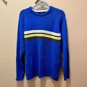 Planks Ski Wear Royal Blue Striped Men’s Sweater Size Medium